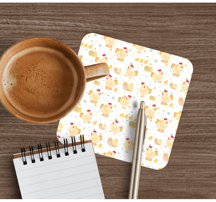 Sottobicchieri frikis motivo giocoso di gallina - TenStickers