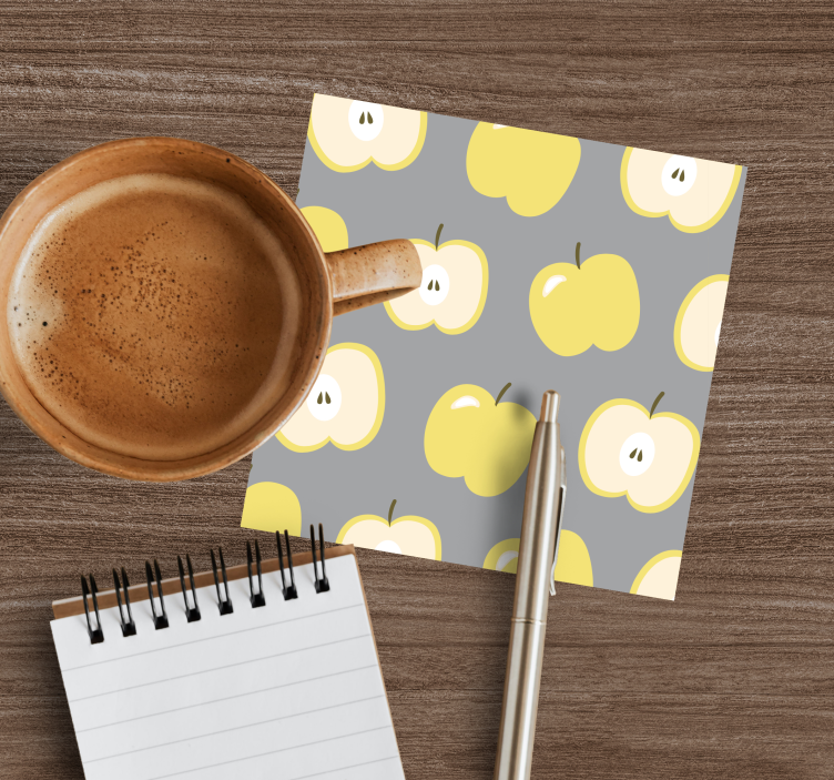 Sottobicchieri frikis motivo mela gialla - TenStickers