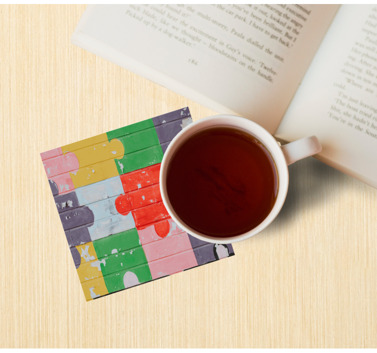 Sottobicchieri frikis motivo puzzle colorato - TenStickers