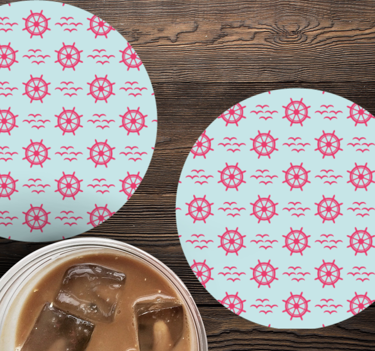 Sottobicchieri frikis motivo timone nautico - TenStickers