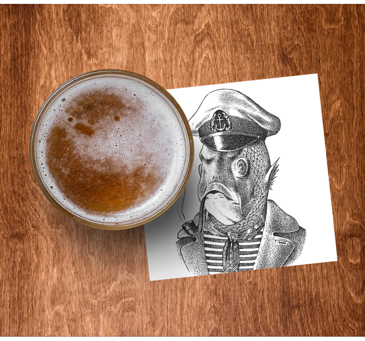 Sottobicchieri frikis personaggio pesce capitano - TenStickers
