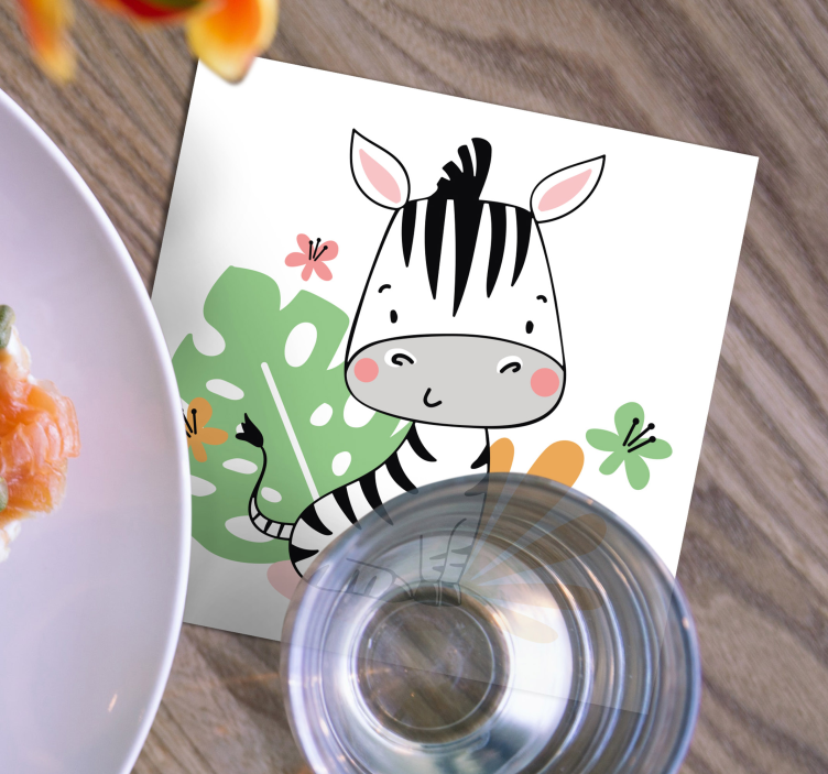 Sottobicchieri frikis personaggio zebra carina - TenStickers