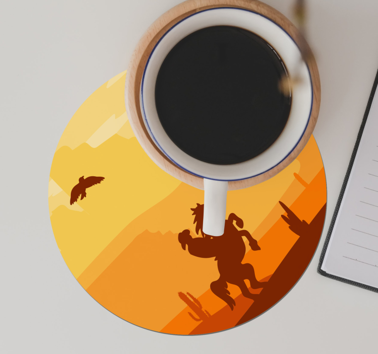 Sottobicchieri frikis scena del deserto al tramonto - TenStickers