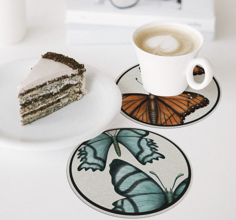 Sottobicchieri frikis set farfalle colorate - TenStickers