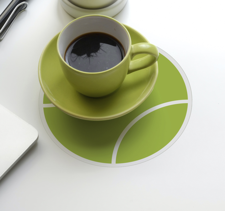 Sottobicchieri frikis set ispirato al tennis verde circolare - TenStickers
