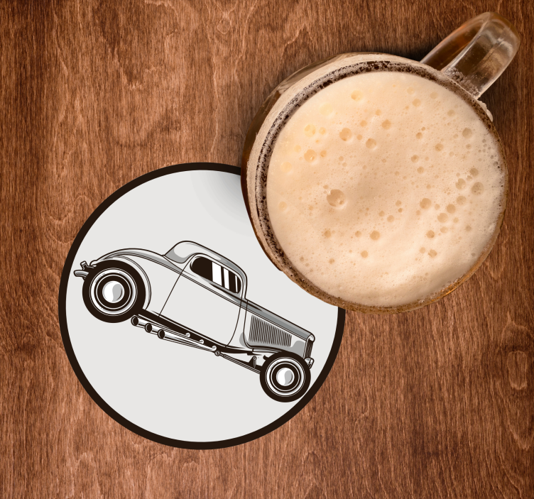 Sottobicchieri frikis silhouette auto classica - TenStickers