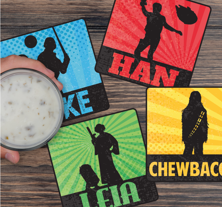 Sottobicchieri frikis silhouette di personaggi iconici - TenStickers