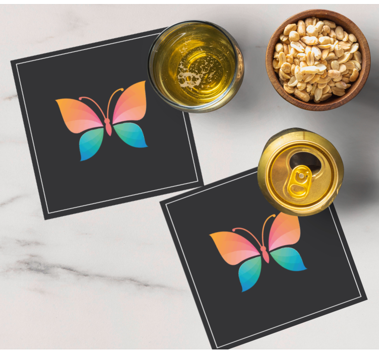 Sottobicchieri frikis simbolo farfalla colorata - TenStickers