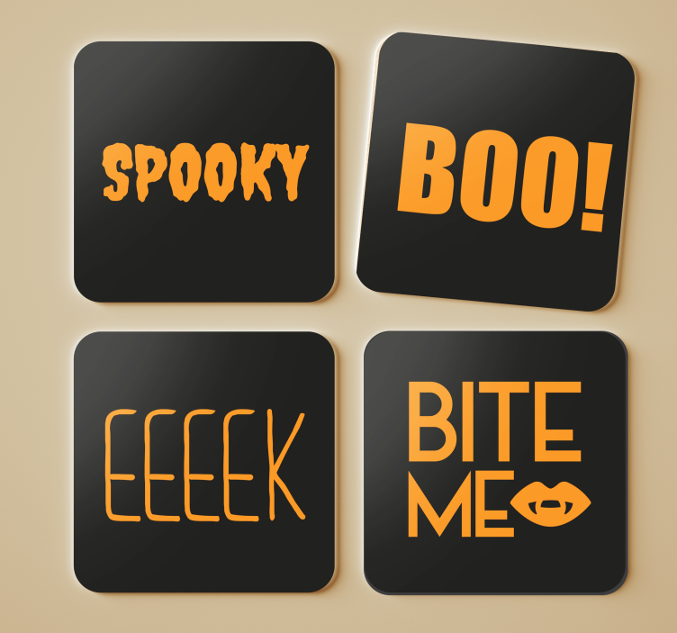 Sottobicchieri halloween grafica testuale halloween - TenStickers