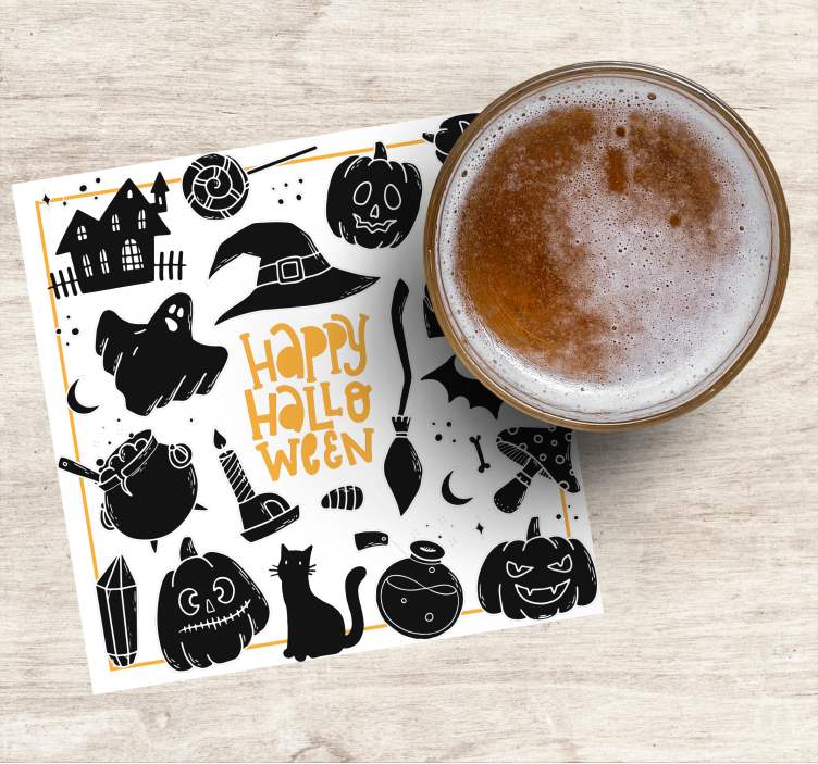 Sottobicchieri halloween illustrazioni spaventose - TenStickers