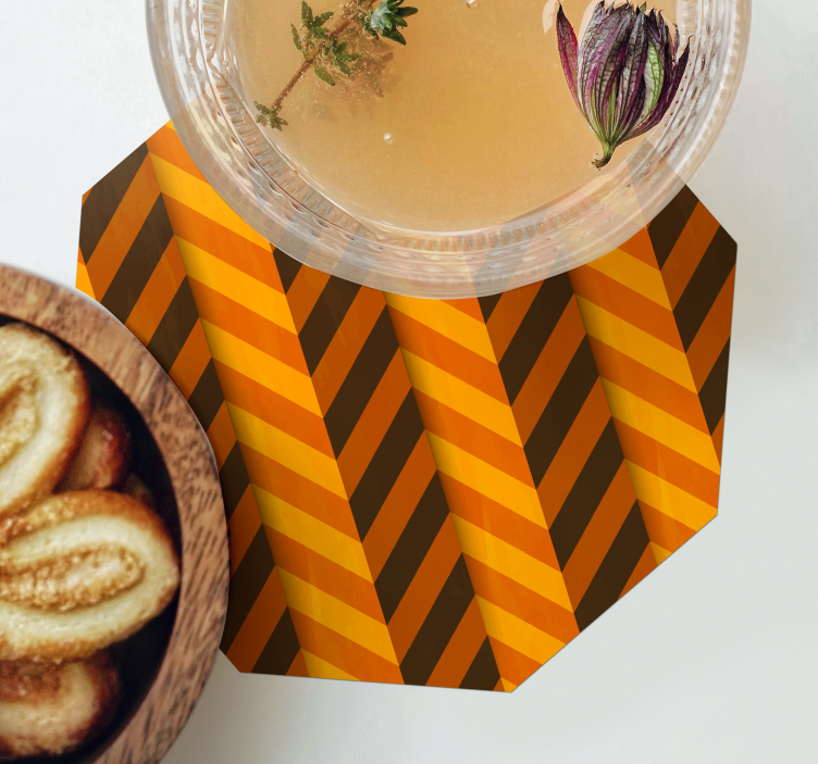 Sottobicchieri halloween motivo a zigzag arancione - TenStickers