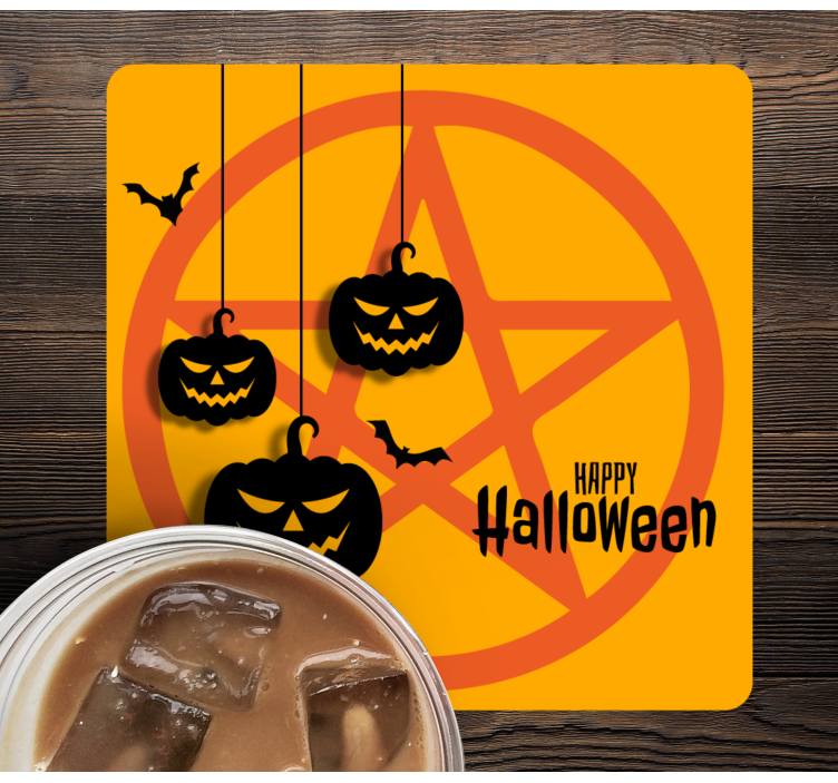 Sottobicchieri Halloween motivo di zucca spettrale - TenStickers