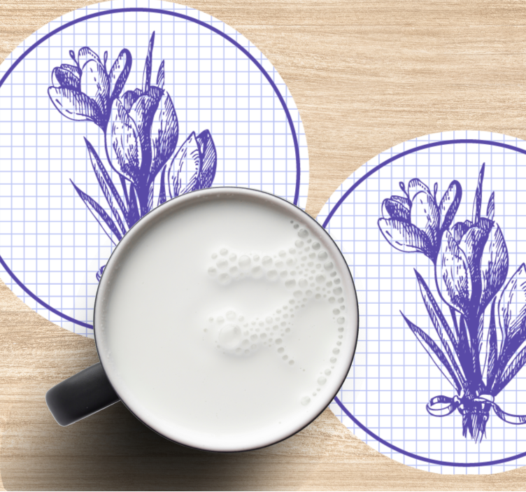 Sottobicchieri illustrazione botanica elegante - TenStickers