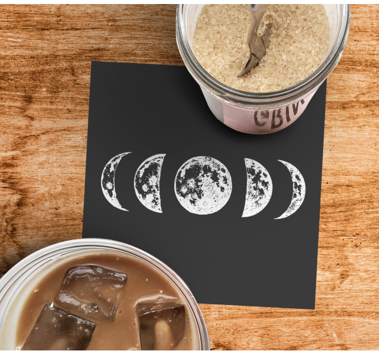Sottobicchieri illustrazione fasi lunari - TenStickers