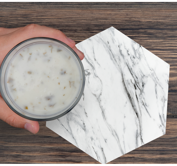 Sottobicchieri in marmo esagonale - TenStickers