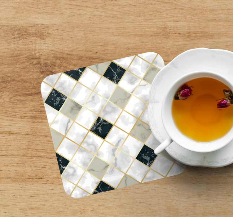 Sottobicchieri in piastrelle effetto marmo - TenStickers