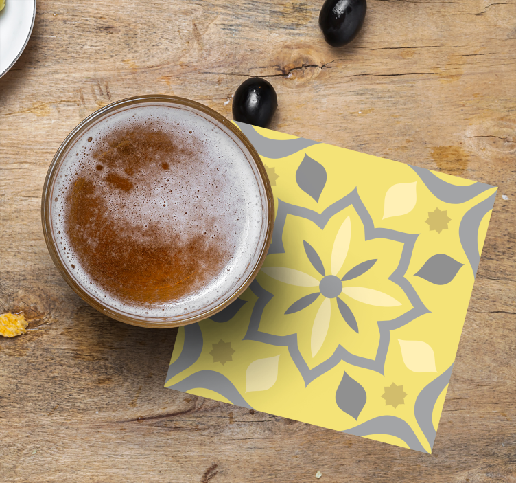 Sottobicchieri matrimonio design floreale - TenStickers