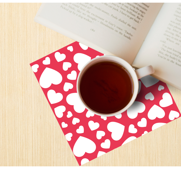 Sottobicchieri matrimonio motivo a forma di cuore - TenStickers