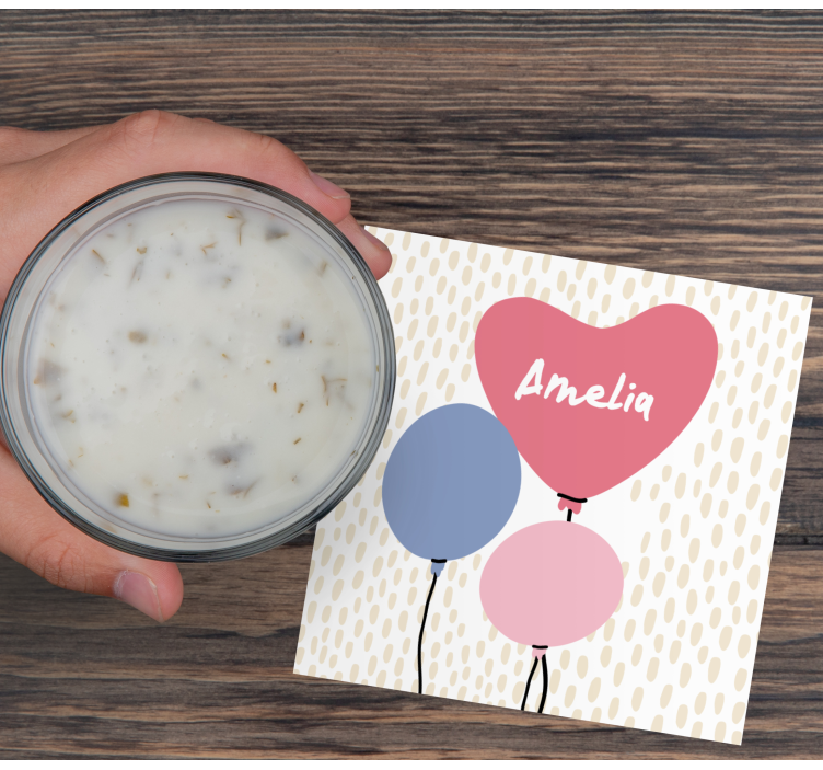 Sottobicchieri matrimonio trio di palloncini a cuore - TenStickers