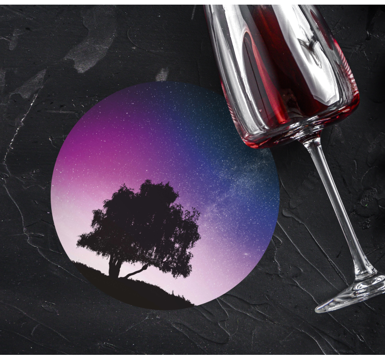 Sottobicchieri moderno albero notturno stellato - TenStickers