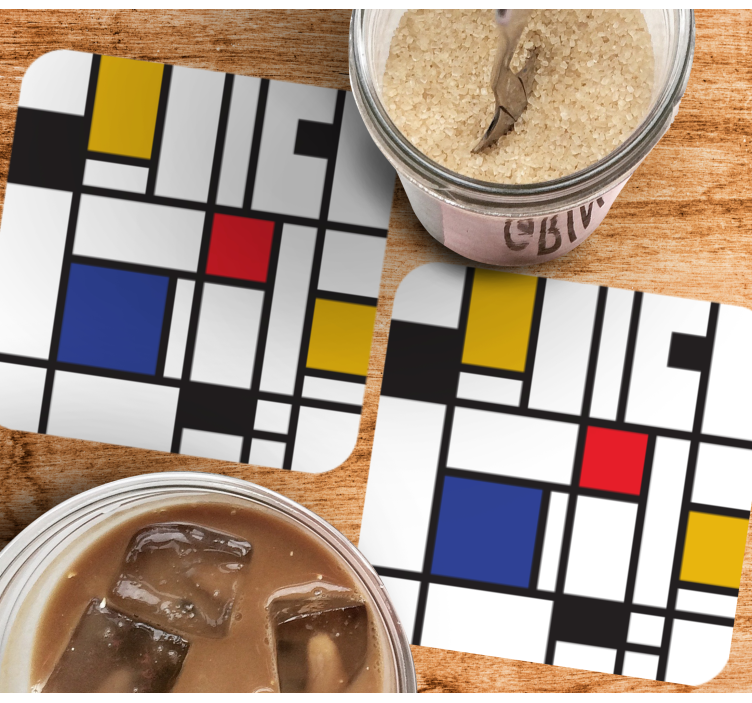 Sottobicchieri moderno blocchi a motivo geometrico - TenStickers