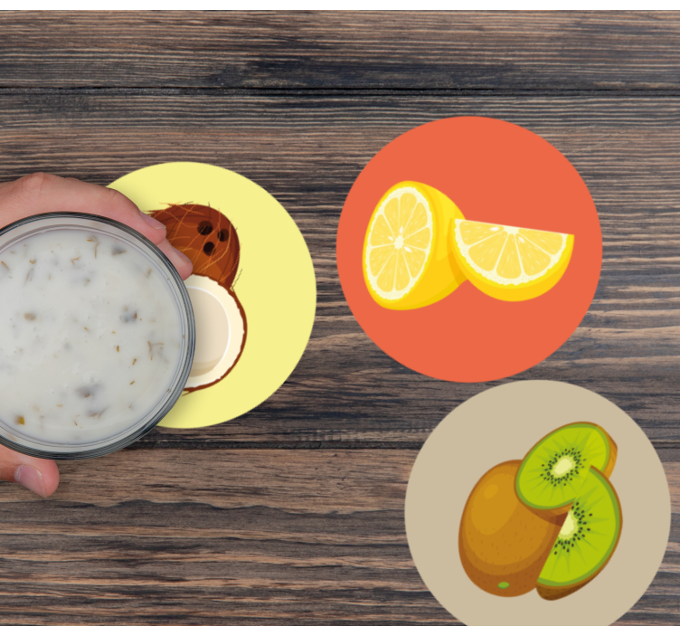 Sottobicchieri moderno collezione illustrazioni fruttate - TenStickers