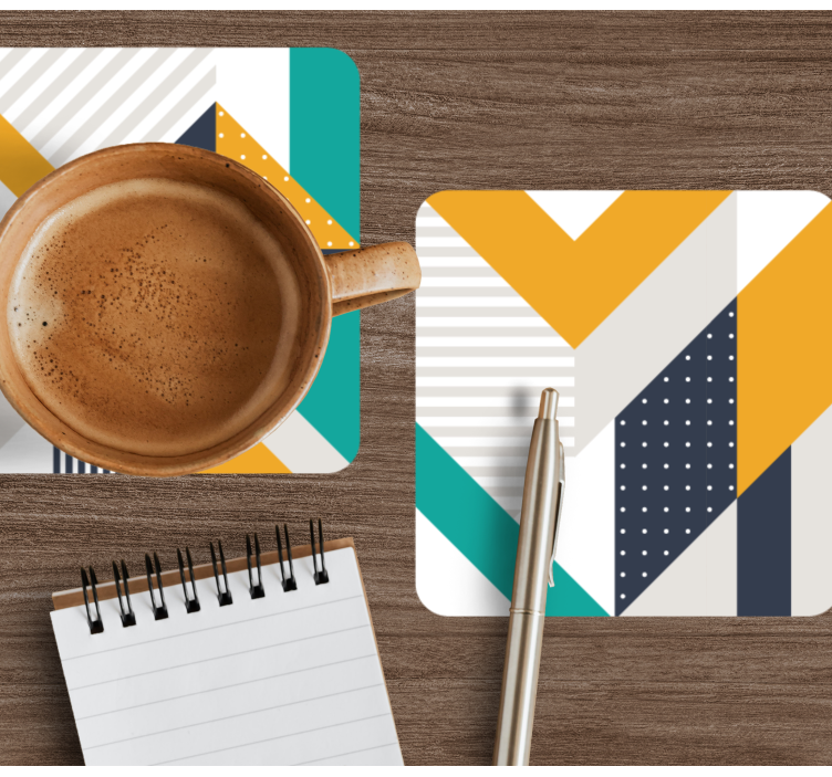 Sottobicchieri moderno con motivi geometrici a blocchi - TenStickers