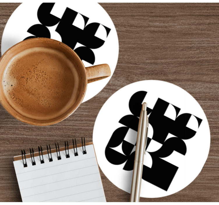 Sottobicchieri moderno con motivi geometrici monocromatici - TenStickers