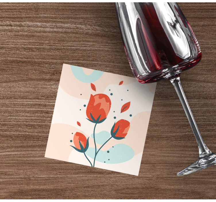 Sottobicchieri moderno elegante bouquet floreale - TenStickers