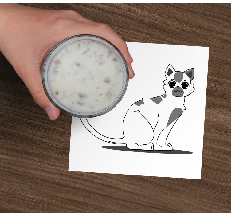 Sottobicchieri moderno figura di gatto carino - TenStickers