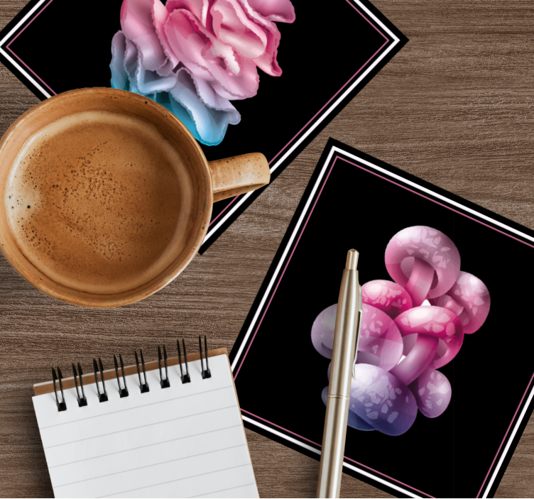 Sottobicchieri moderno forme floreali morbide - TenStickers