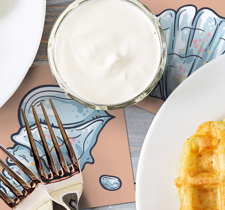 Sottobicchieri moderno motivi ispirati alle conchiglie - TenStickers
