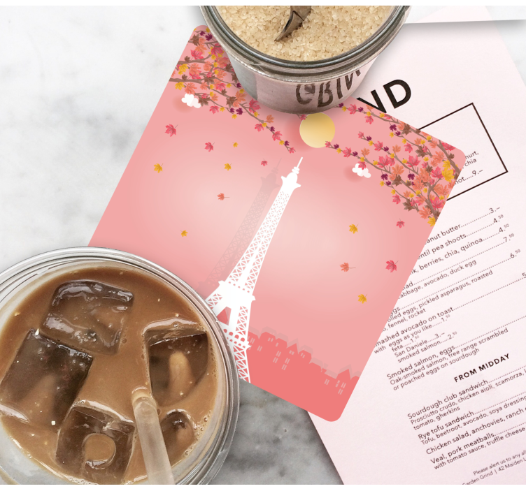 Sottobicchieri moderno scena autunnale torre eiffel - TenStickers