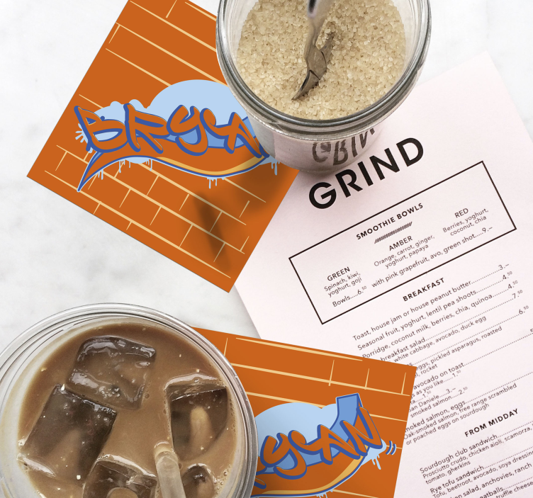 Sottobicchieri moderno sfondo graffiti urbano - TenStickers