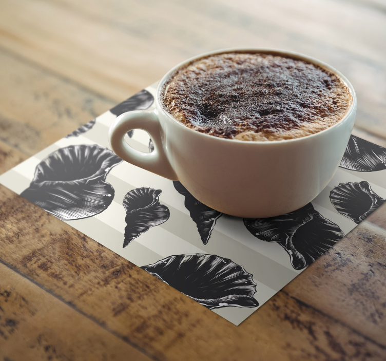Sottobicchieri motivi eleganti a conchiglia - TenStickers