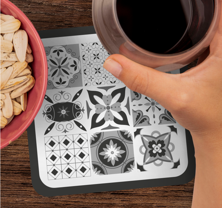 Sottobicchieri motivi floreali geometrici - TenStickers