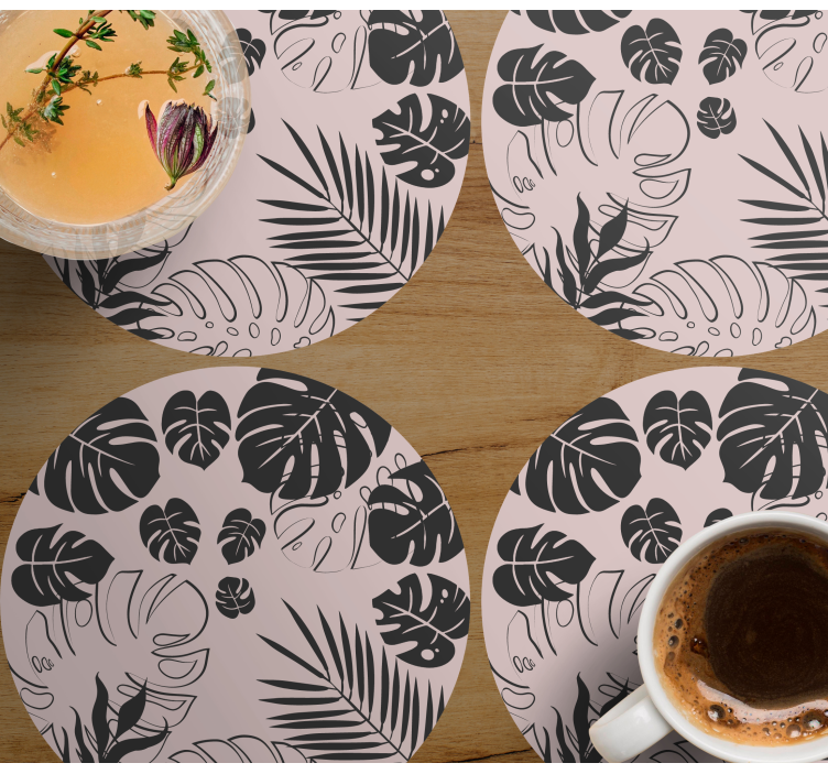 Sottobicchieri motivi foglia di monstera - TenStickers