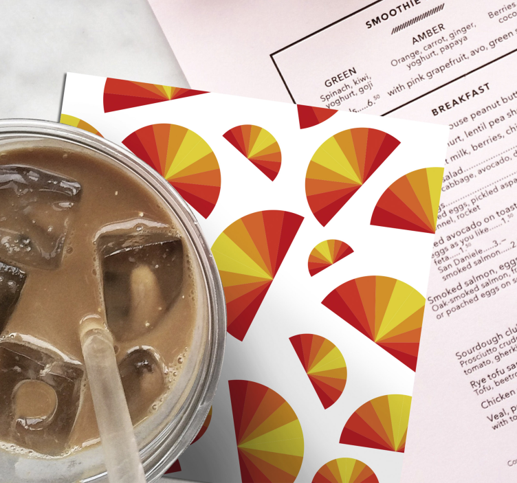 Sottobicchieri motivi geometrici a ventaglio - TenStickers