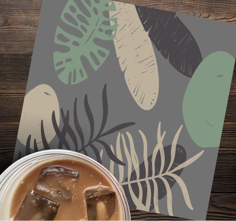 Sottobicchieri motivo a foglie testurizzato - TenStickers