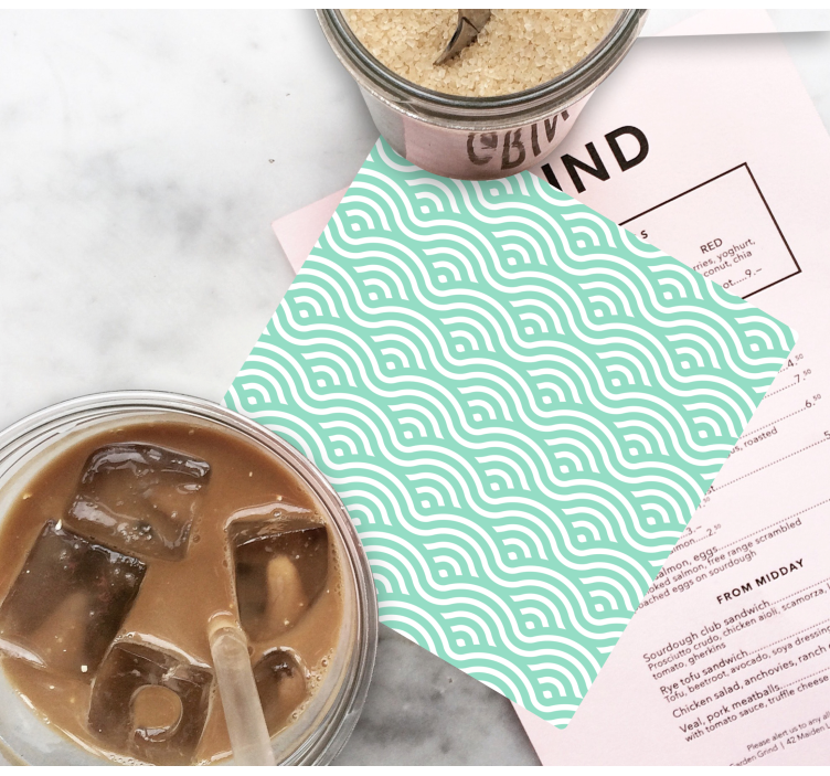 Sottobicchieri motivo a linee ondulate - TenStickers