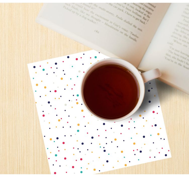 Sottobicchieri motivo a pois colorati - TenStickers