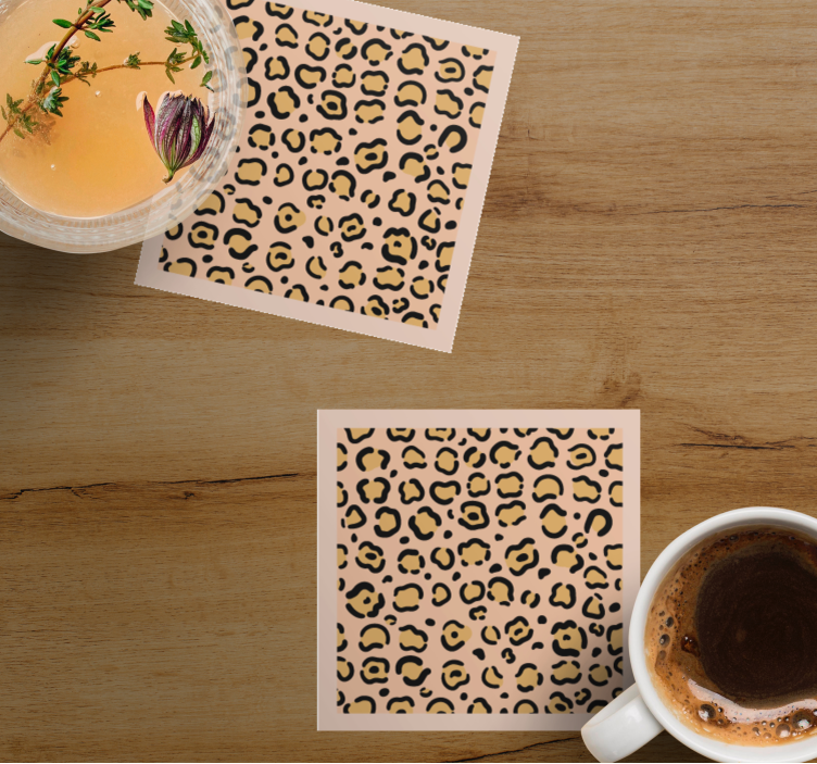 Sottobicchieri motivo a stampa leoprardo - TenStickers