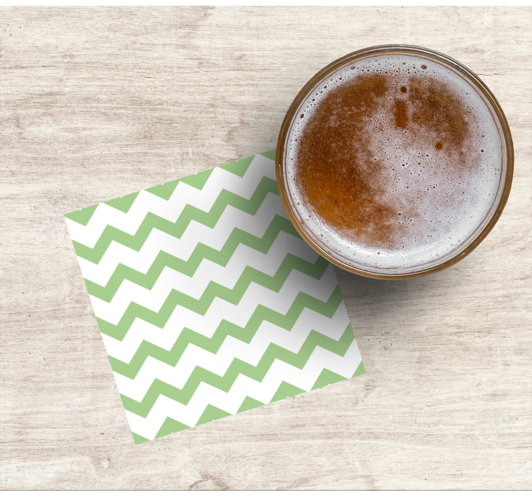 Sottobicchieri motivo a zigzag verde - TenStickers
