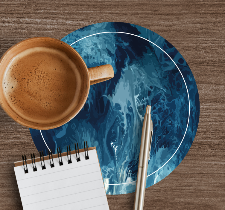 Sottobicchieri motivo astratto blu a vortice - TenStickers