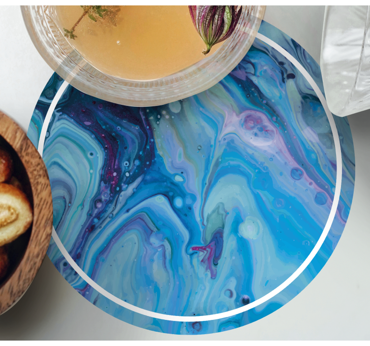 Sottobicchieri motivo blu vorticoso - TenStickers