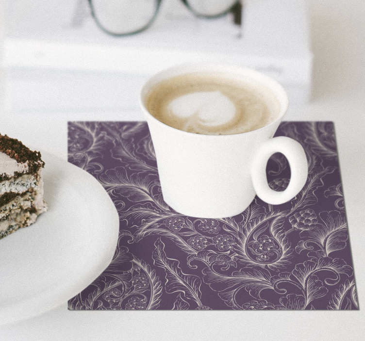 Sottobicchieri motivo botanico elegante - TenStickers