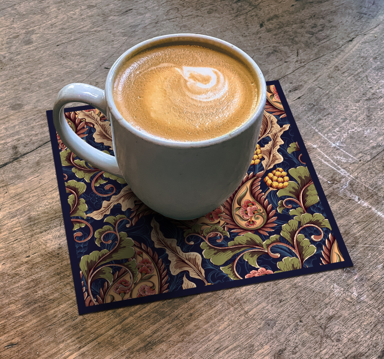 Sottobicchieri motivo botanico raffinato - TenStickers