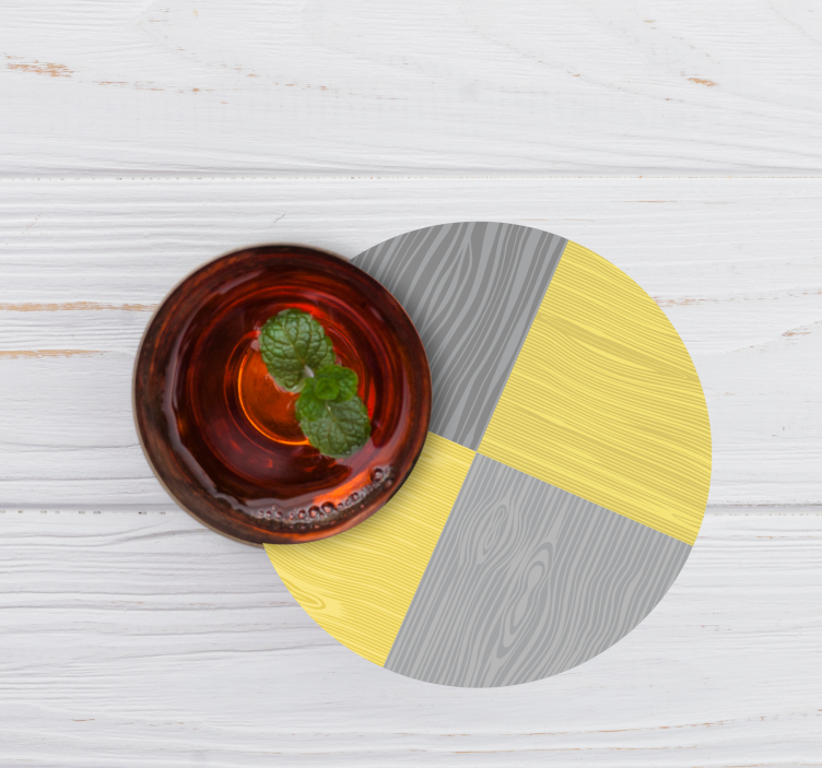 Sottobicchieri motivo circolare effetto legno - TenStickers