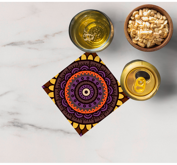 Sottobicchieri motivo circolare intricato - TenStickers