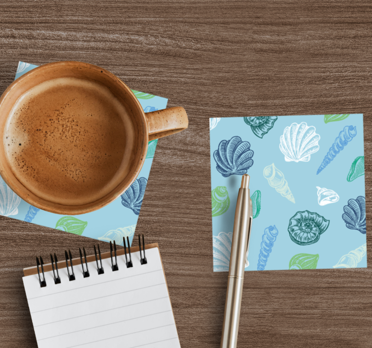 Sottobicchieri motivo con pattern di conchiglie - TenStickers